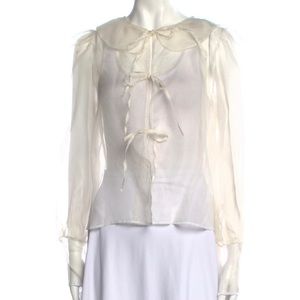 Maison Cleo Sheer 3 Tie Top